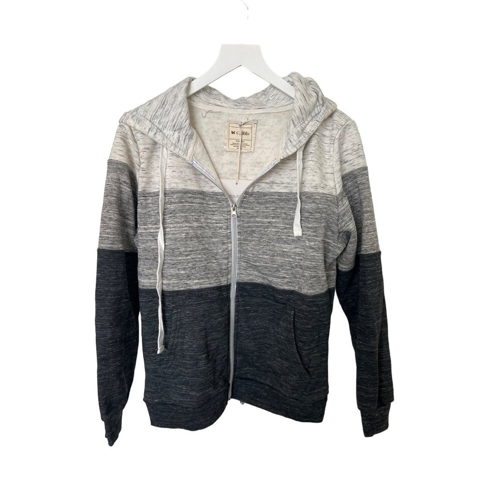 Doublju Color-Block Lightweight Zip-Up Hoodie Jacket